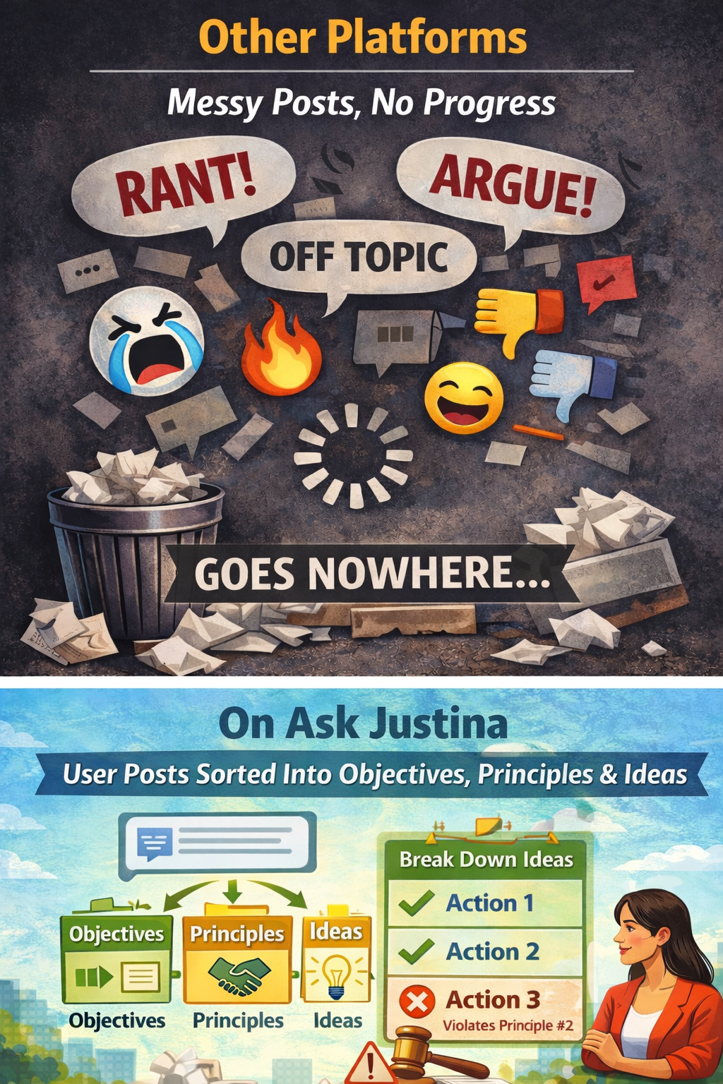 Other platforms vs Ask Justina