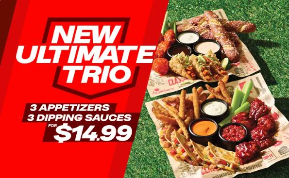 Ultimate Trio - 3 appetizers and 3 sauces for $14.99 - Food deal at Applebee's Restaurant