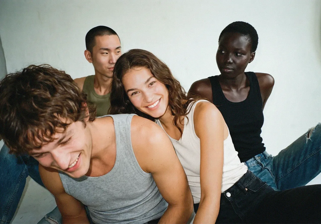 Digital models seated together