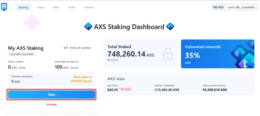 Staking AXS