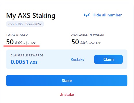 Claim AXS token