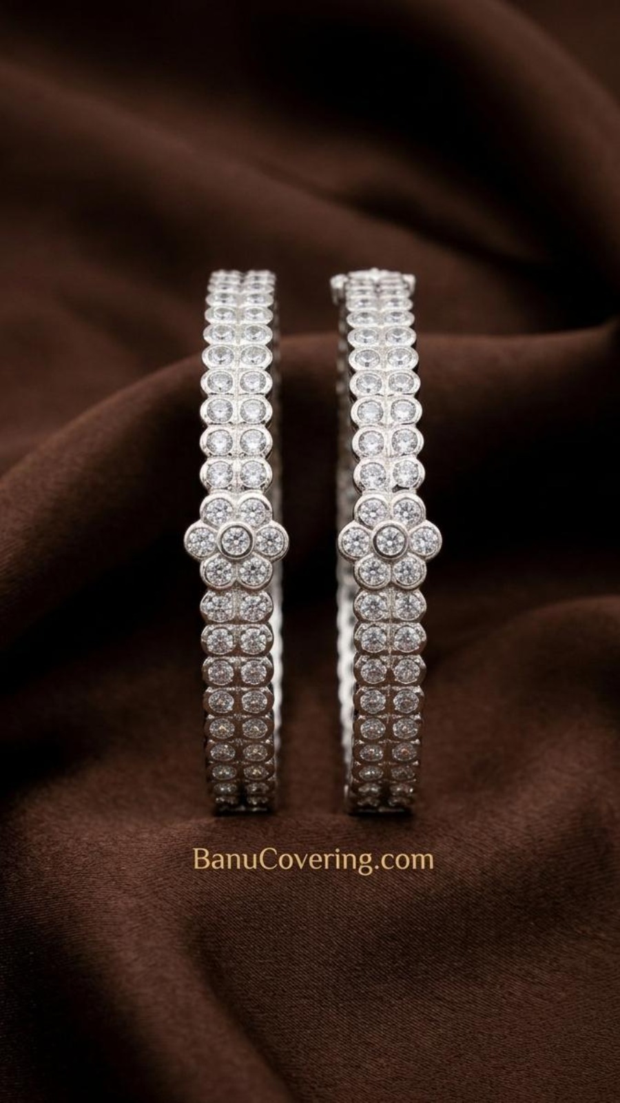 Silver Cascade AD Bangle