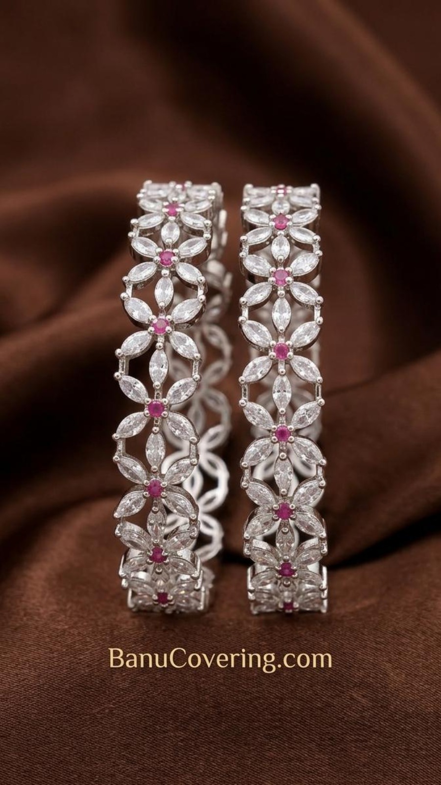 Floral Ruby AD Bangle