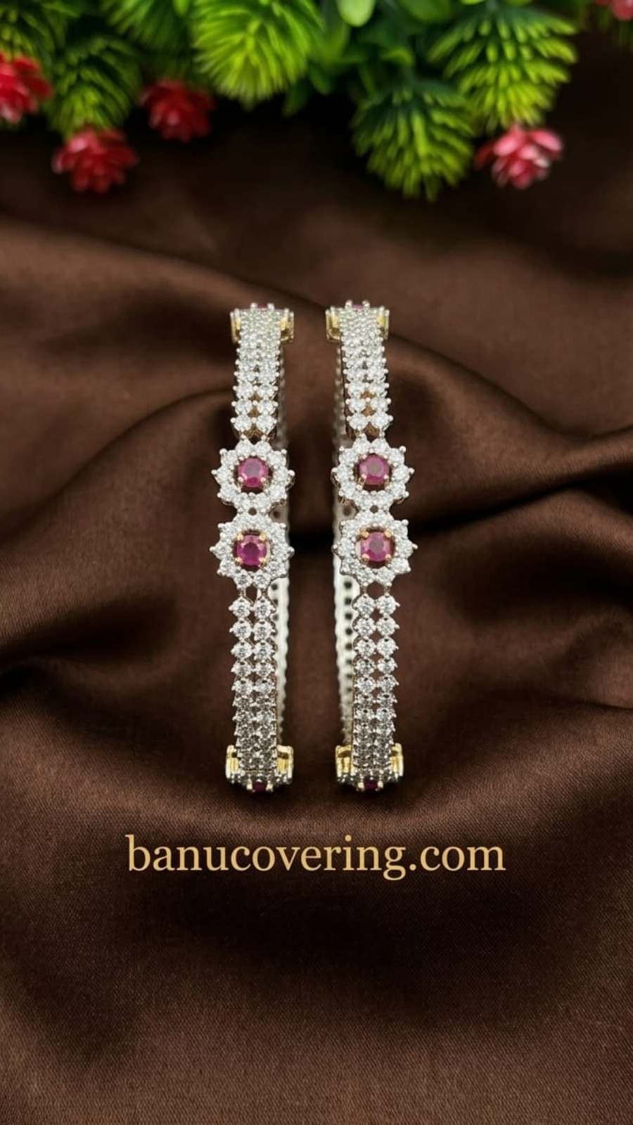 Ruby Floral AD Bangle