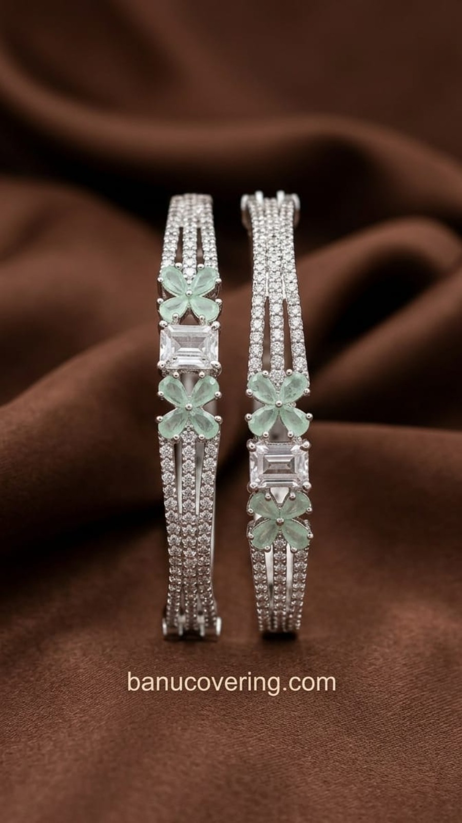 Floral Pastel Green AD Bangle 1