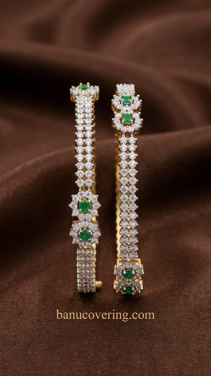 Ruby Floral Green AD Bangle