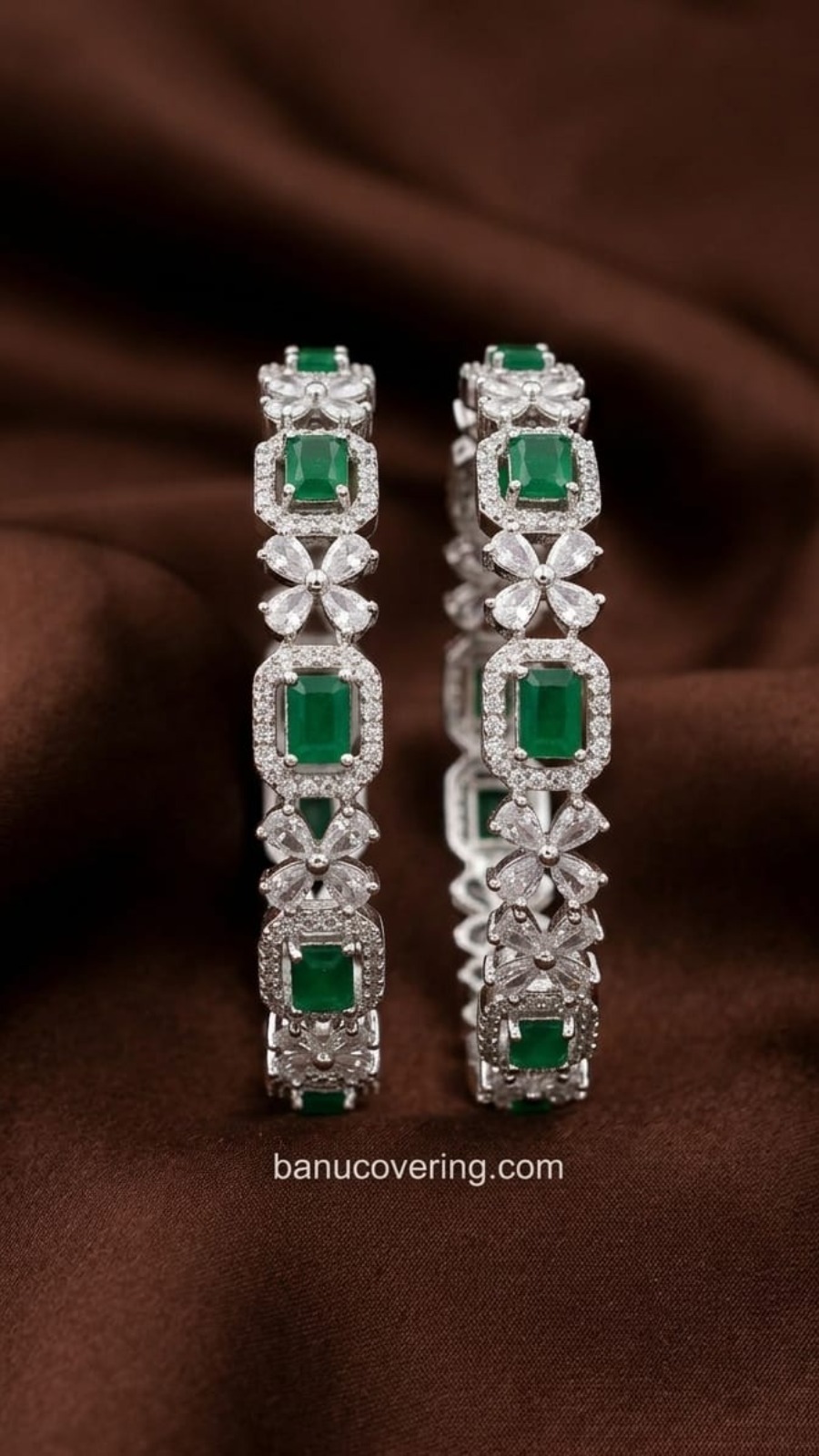 Emerald Floral AD Bangles 1