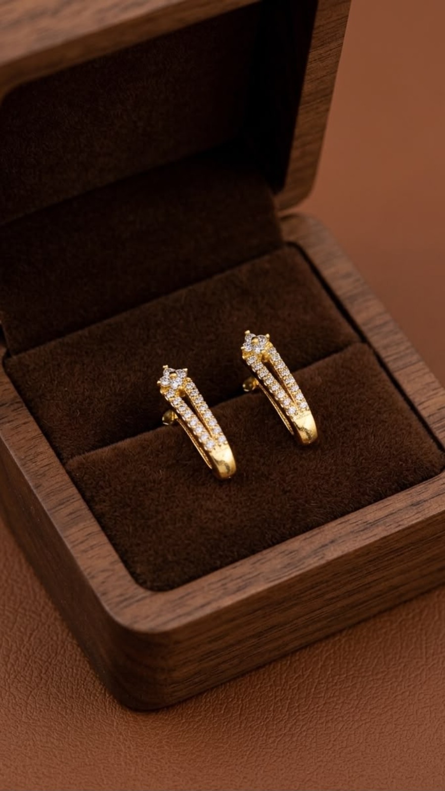 Dual Row Crystal Hoop Earrings 1