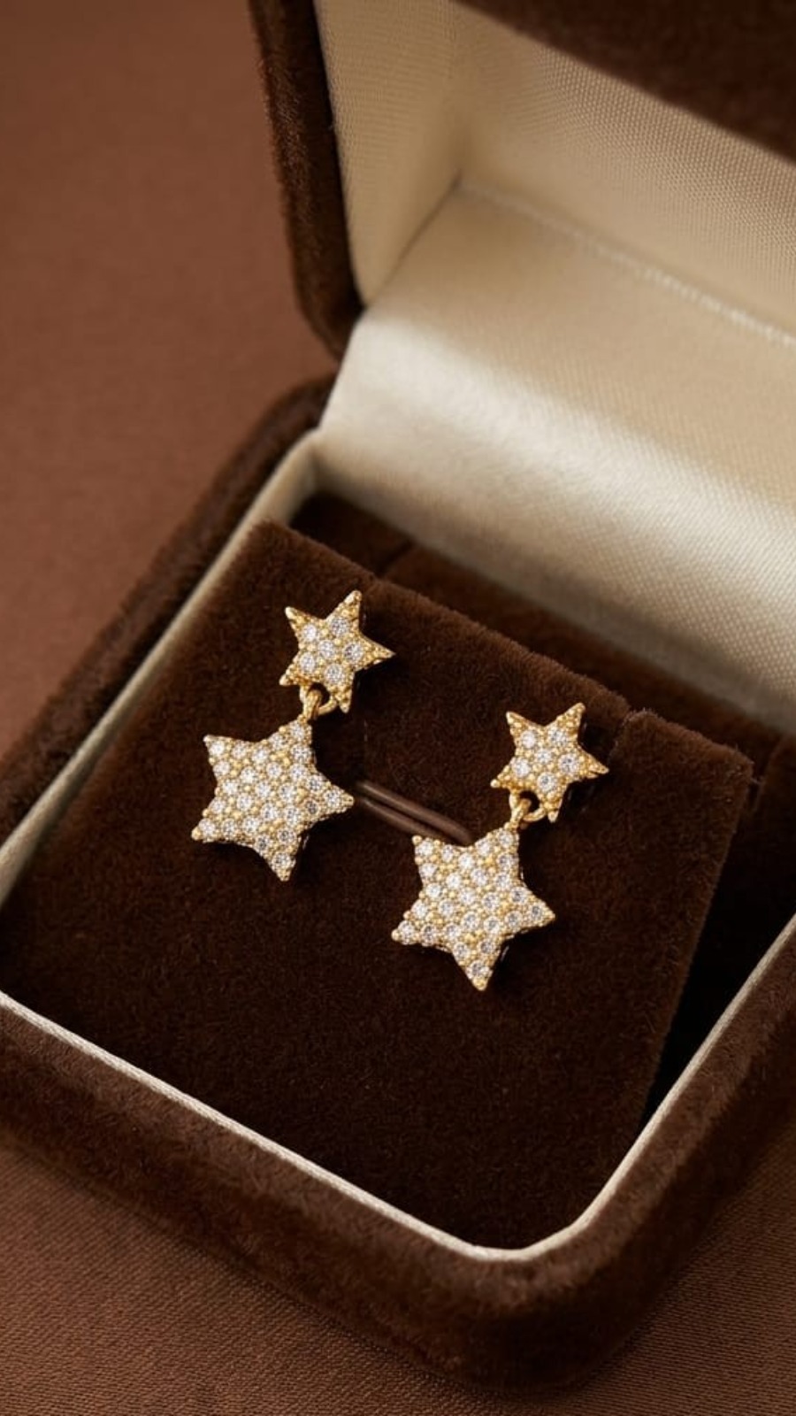 Celestial Star Double Drop AD Earrings