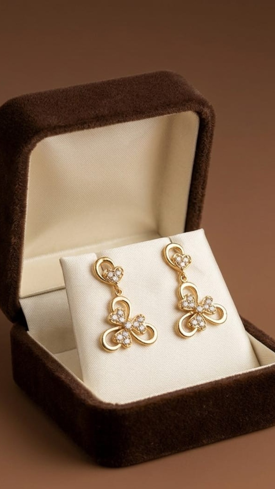Elegant Floral Drop AD Earrings