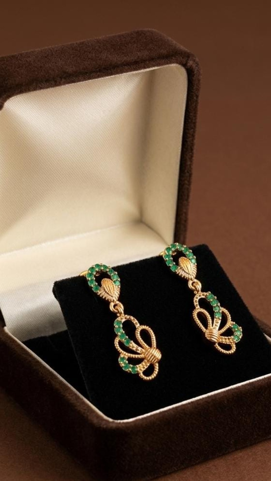 Emerald Butterfly Green Drop Earrings