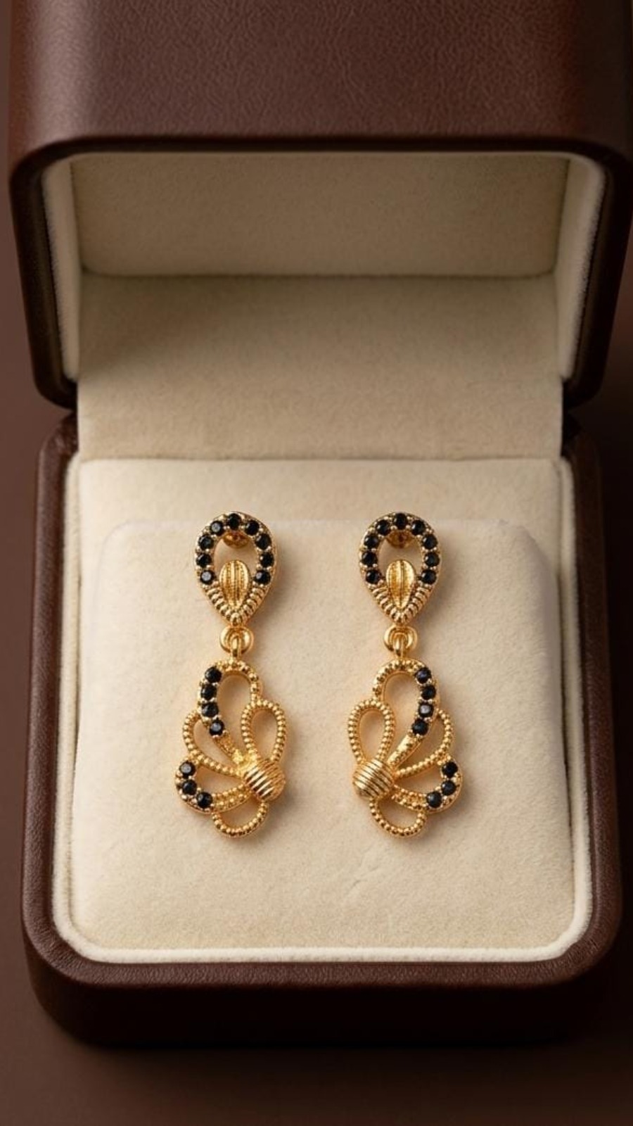 Emerald Butterfly black Drop Earrings
