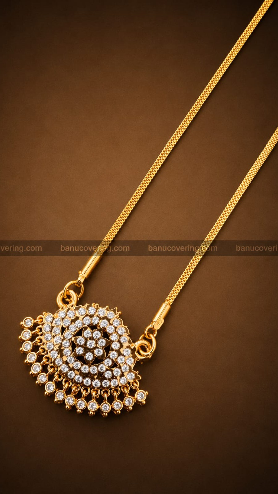 Vintage Single Floral Pendant Long Chain 2