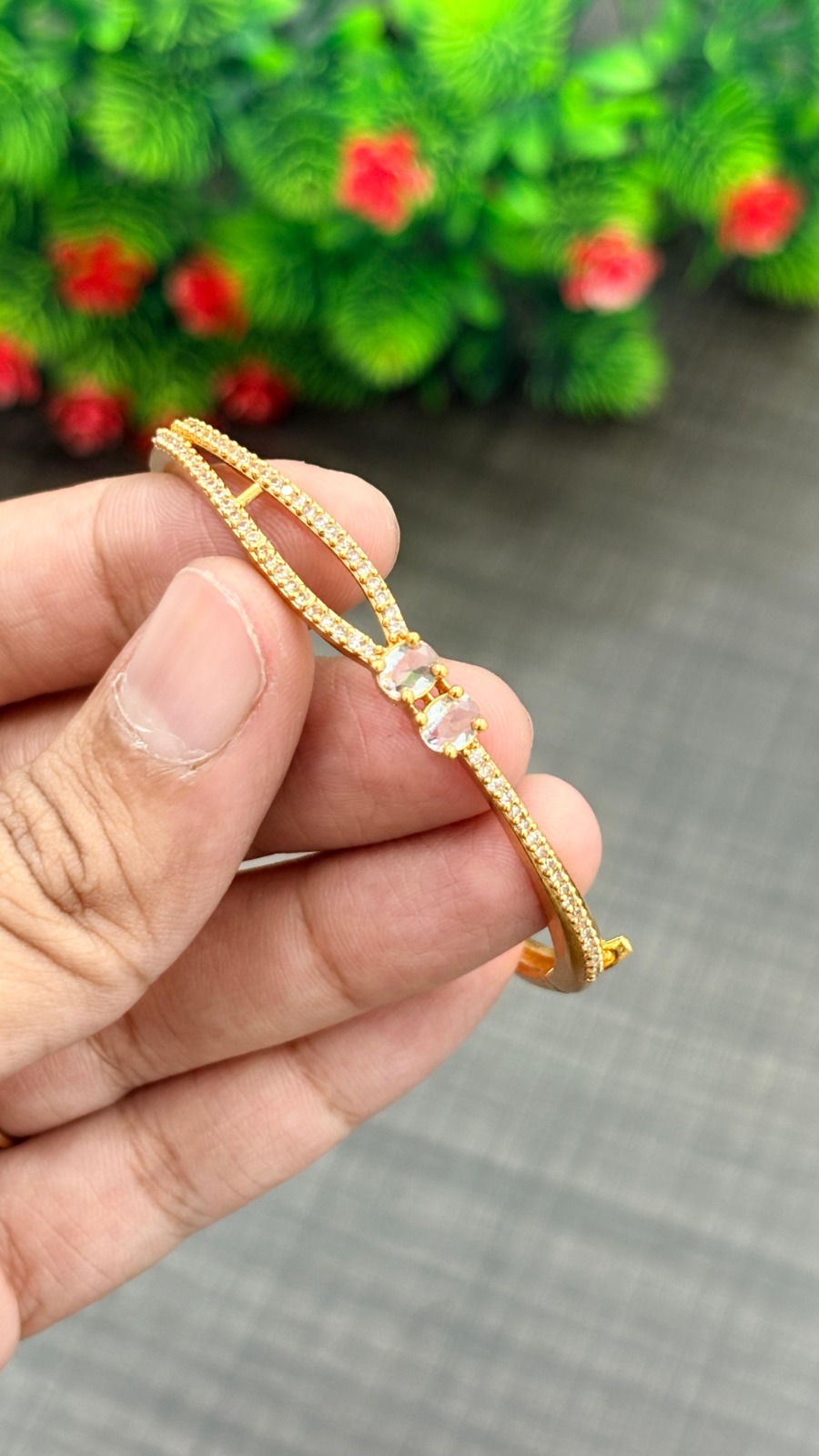 Double Oval Crystal Bracelet