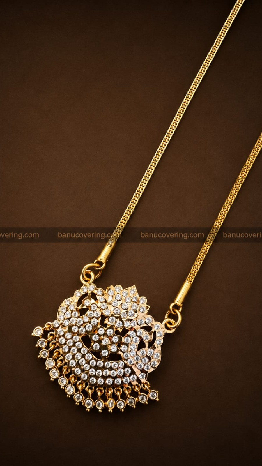 Vintage Double Peacock Floral Dollar Long Chain 2