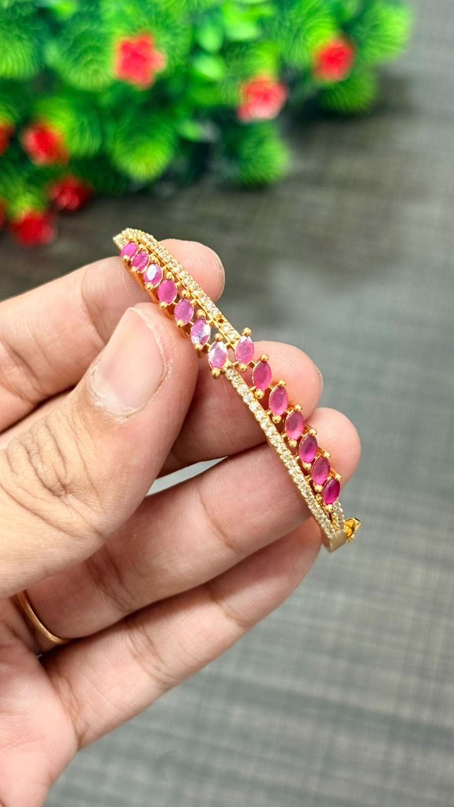 Pink Floral Bracelet