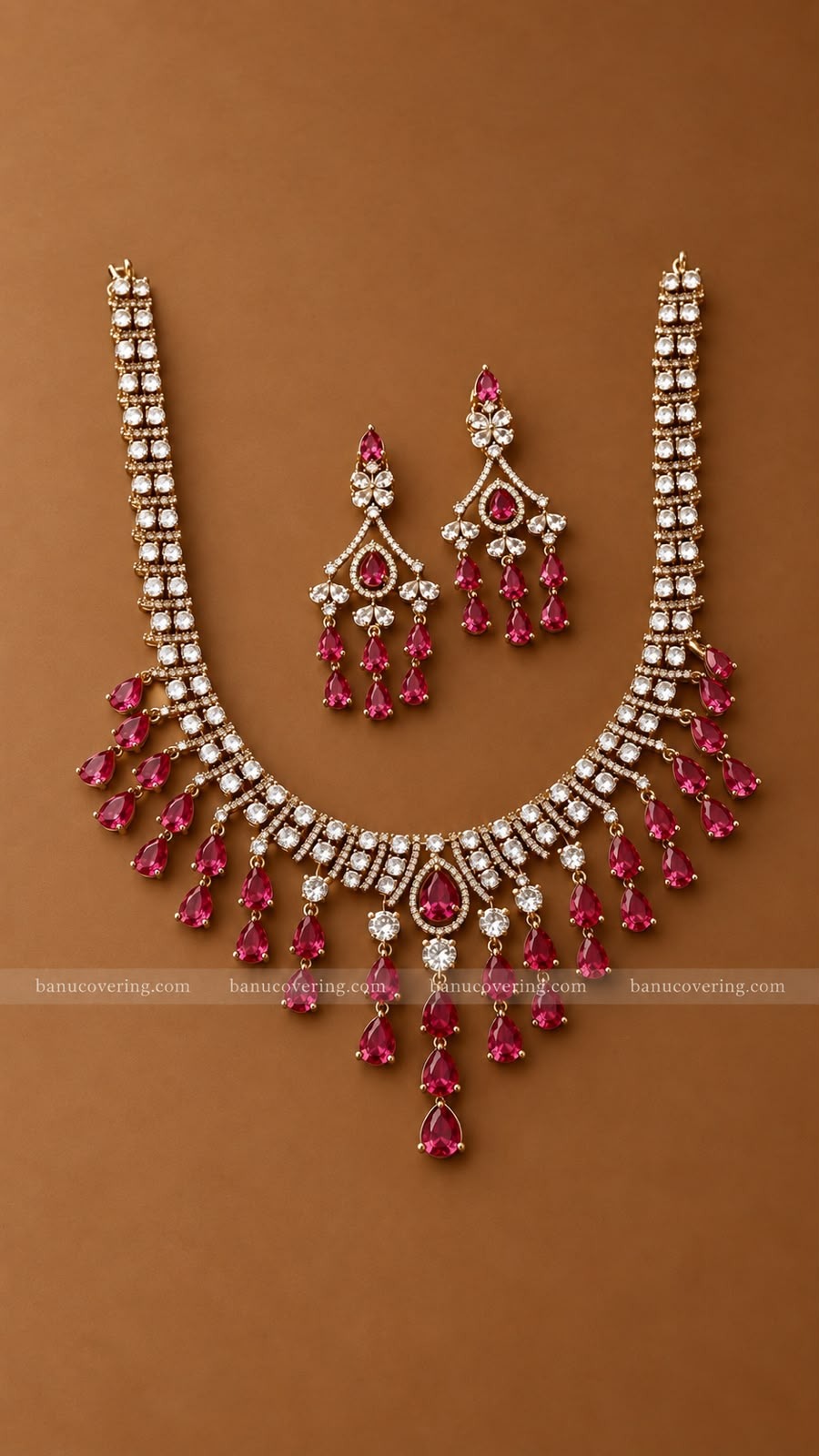 Ruby Drop Necklace Set 1