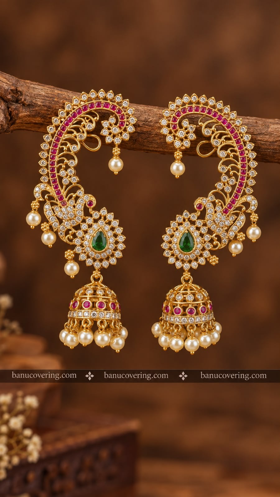Diamond Replica Peacock Earcuff 1