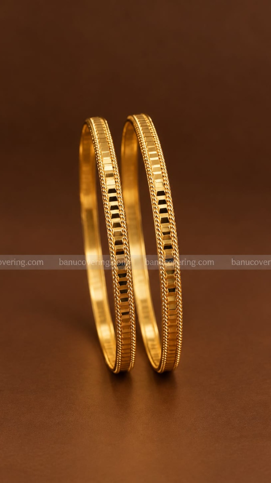 Rope Edge Gold Finish Bangle 1