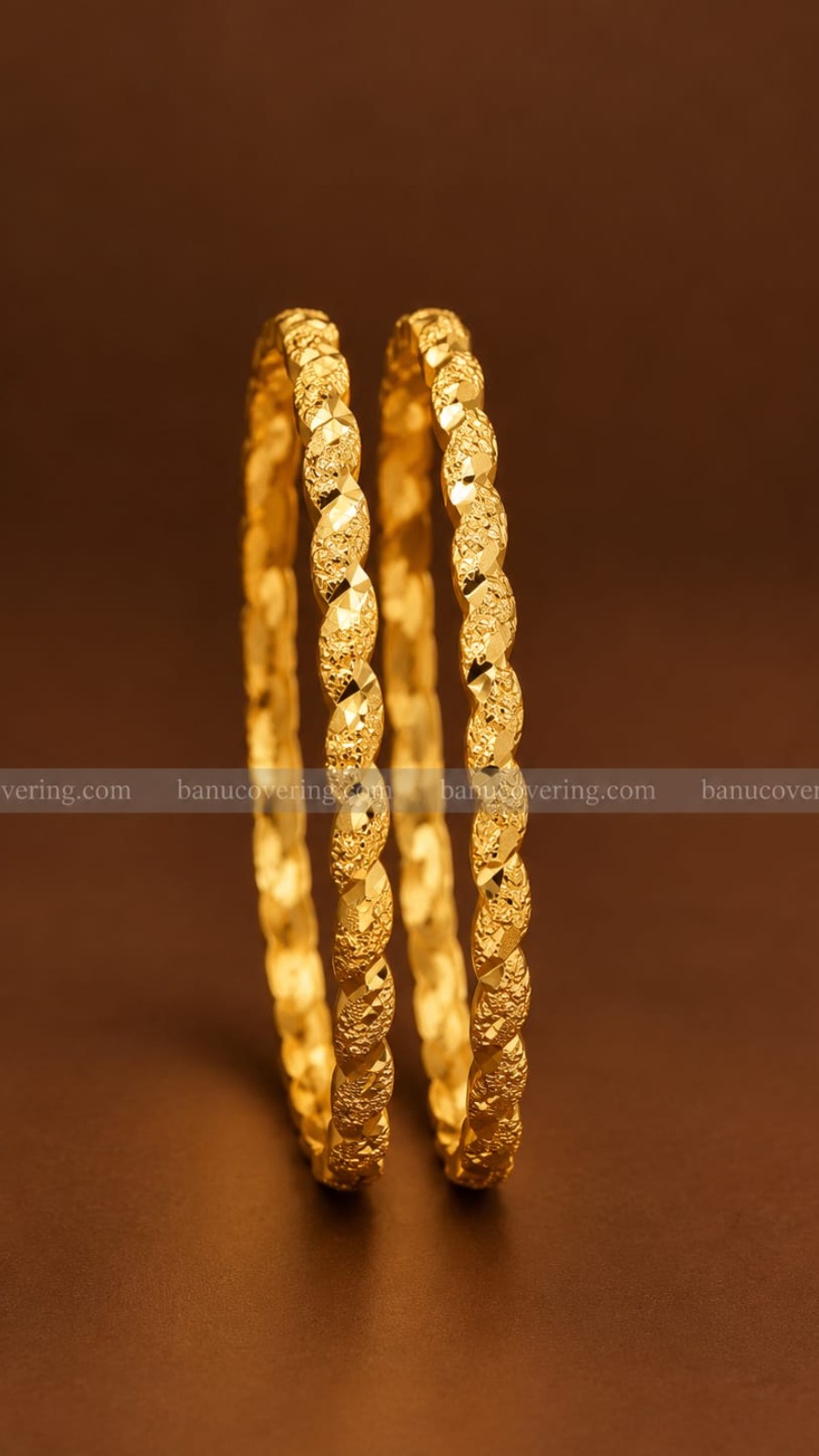 Twisted Floral Gold Covering Bangle