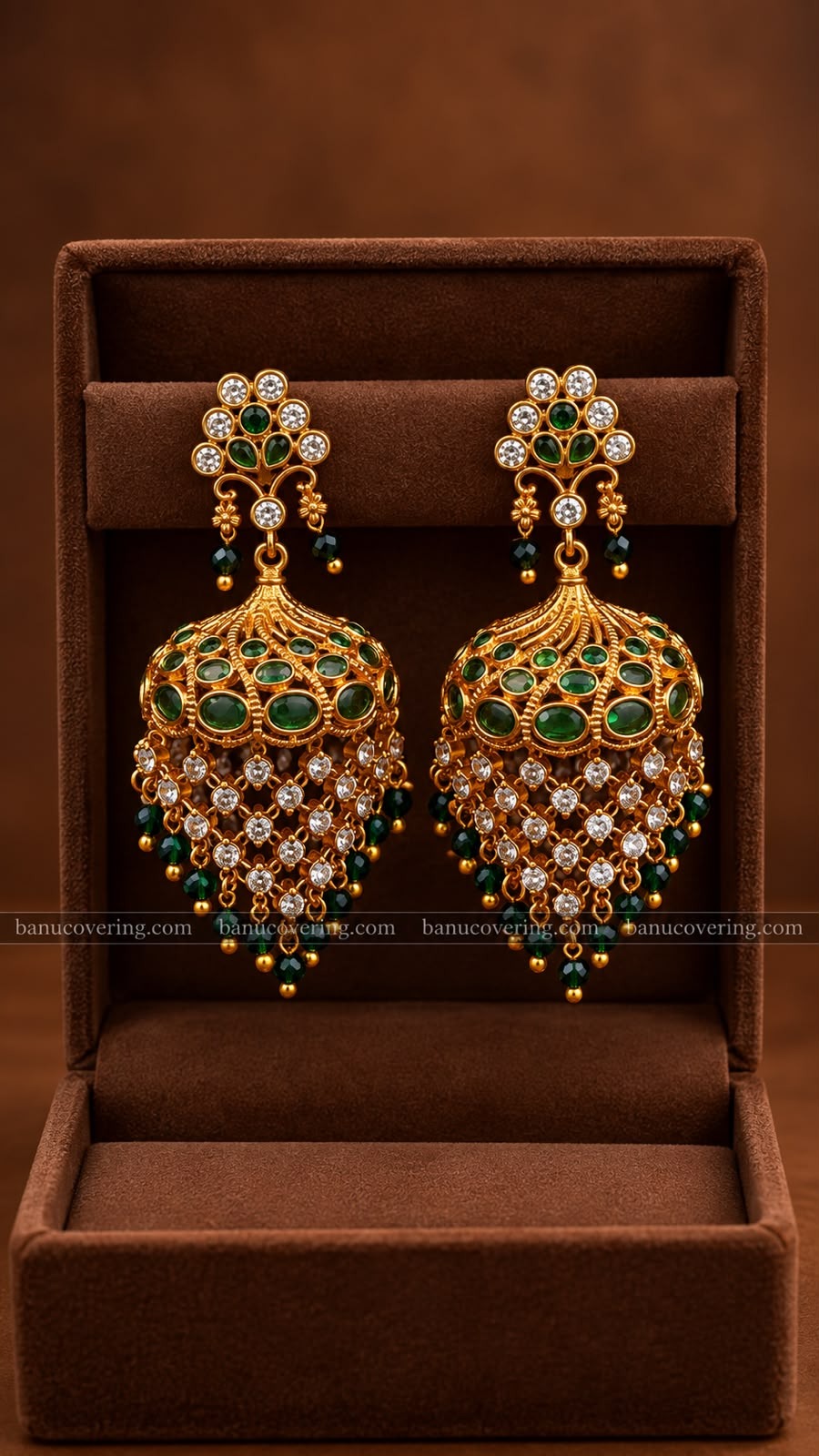 Green Jhumka Earrings