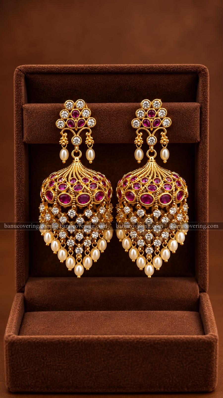 Pink Jhumka Earrings 1