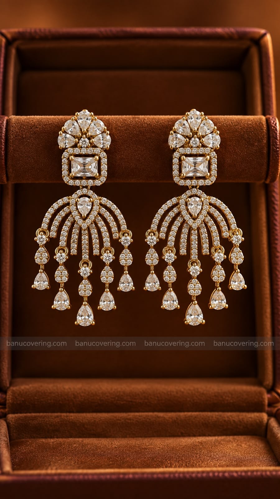 Crystal Cascade Earrings 1