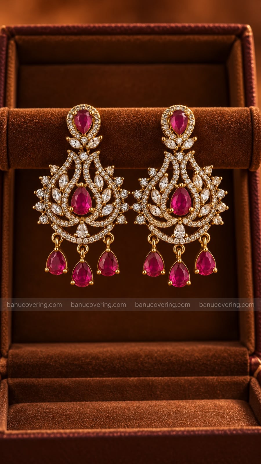 Pink Royal Floral Earrings