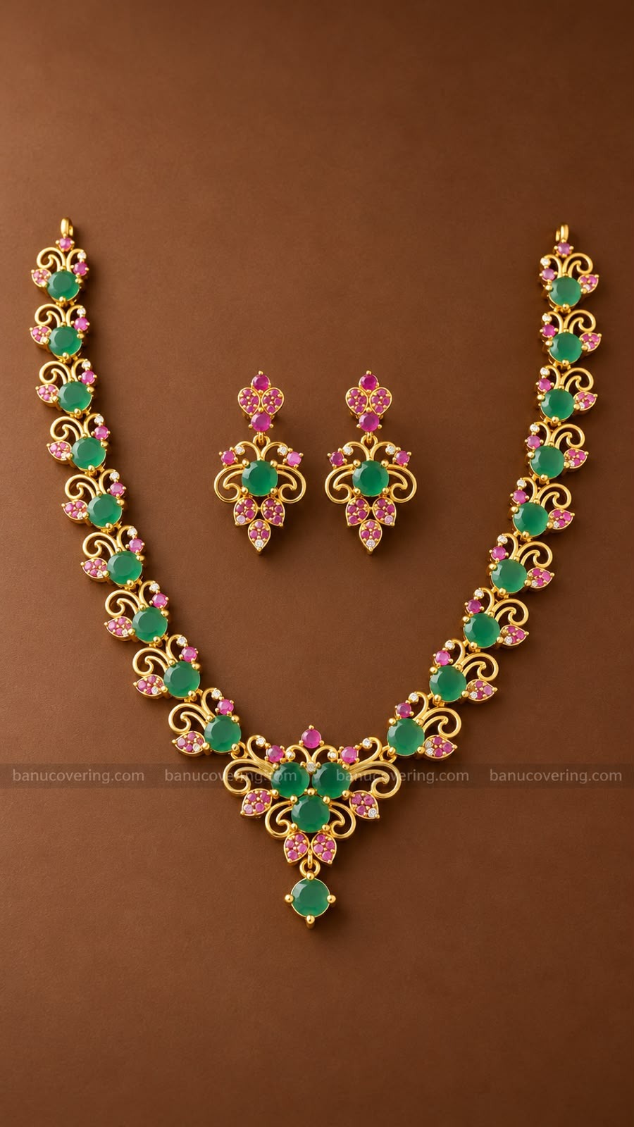 Emerald Floral Necklace 2 1