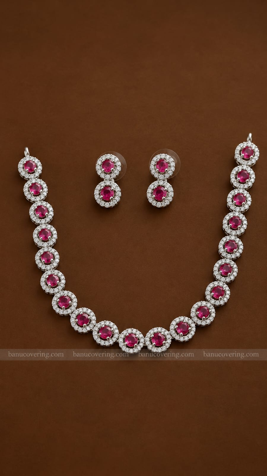Pink Halo Necklace Set