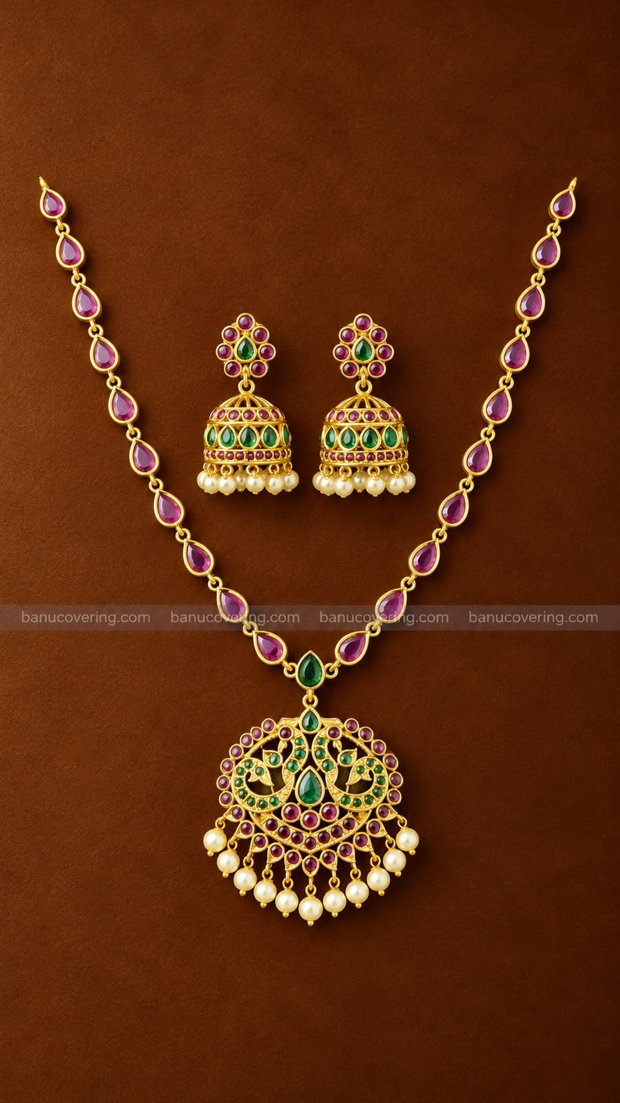 Twin Peacock Necklace 1