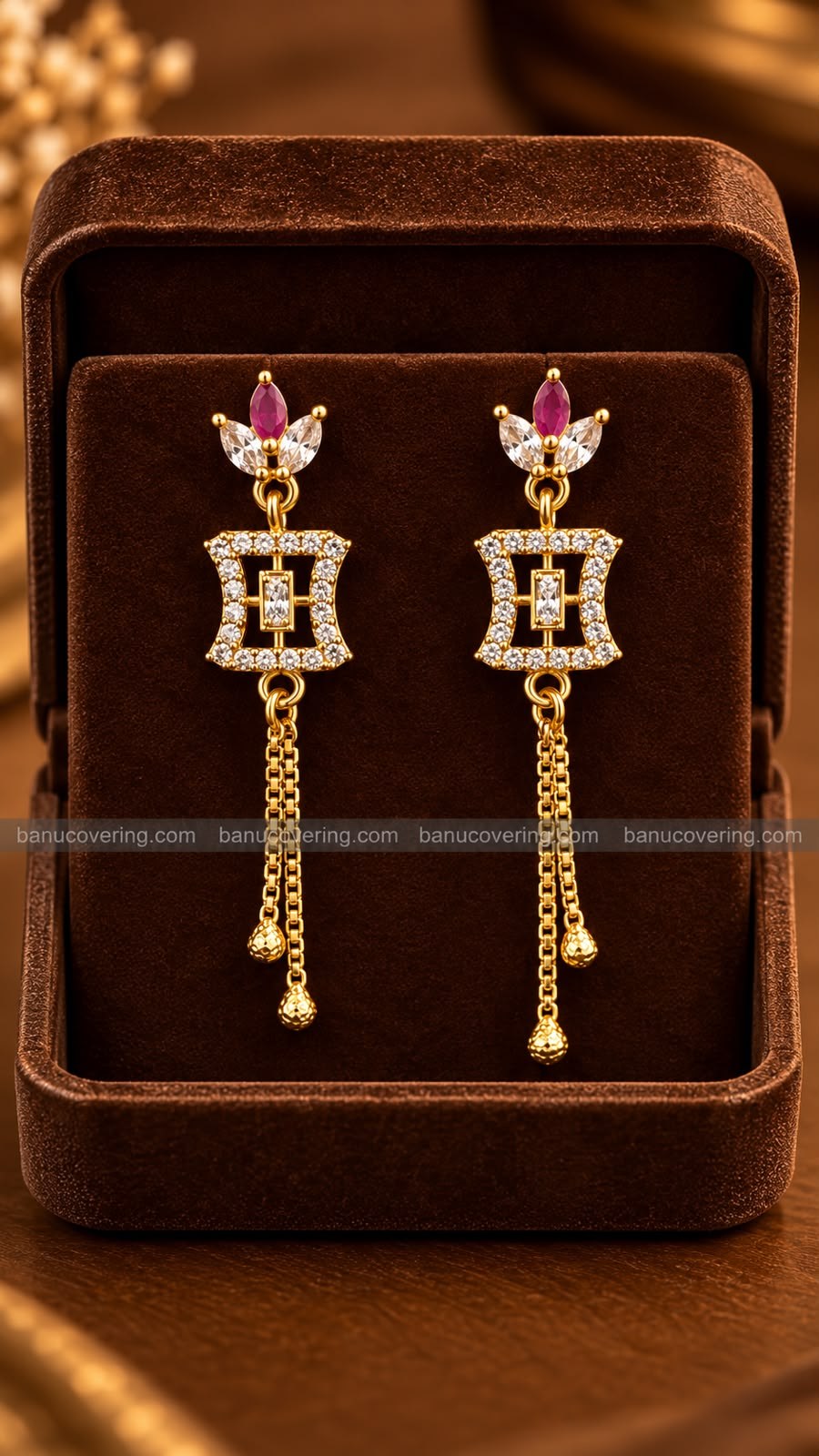 RUBY CRYSTAL CHAIN DROPS 2