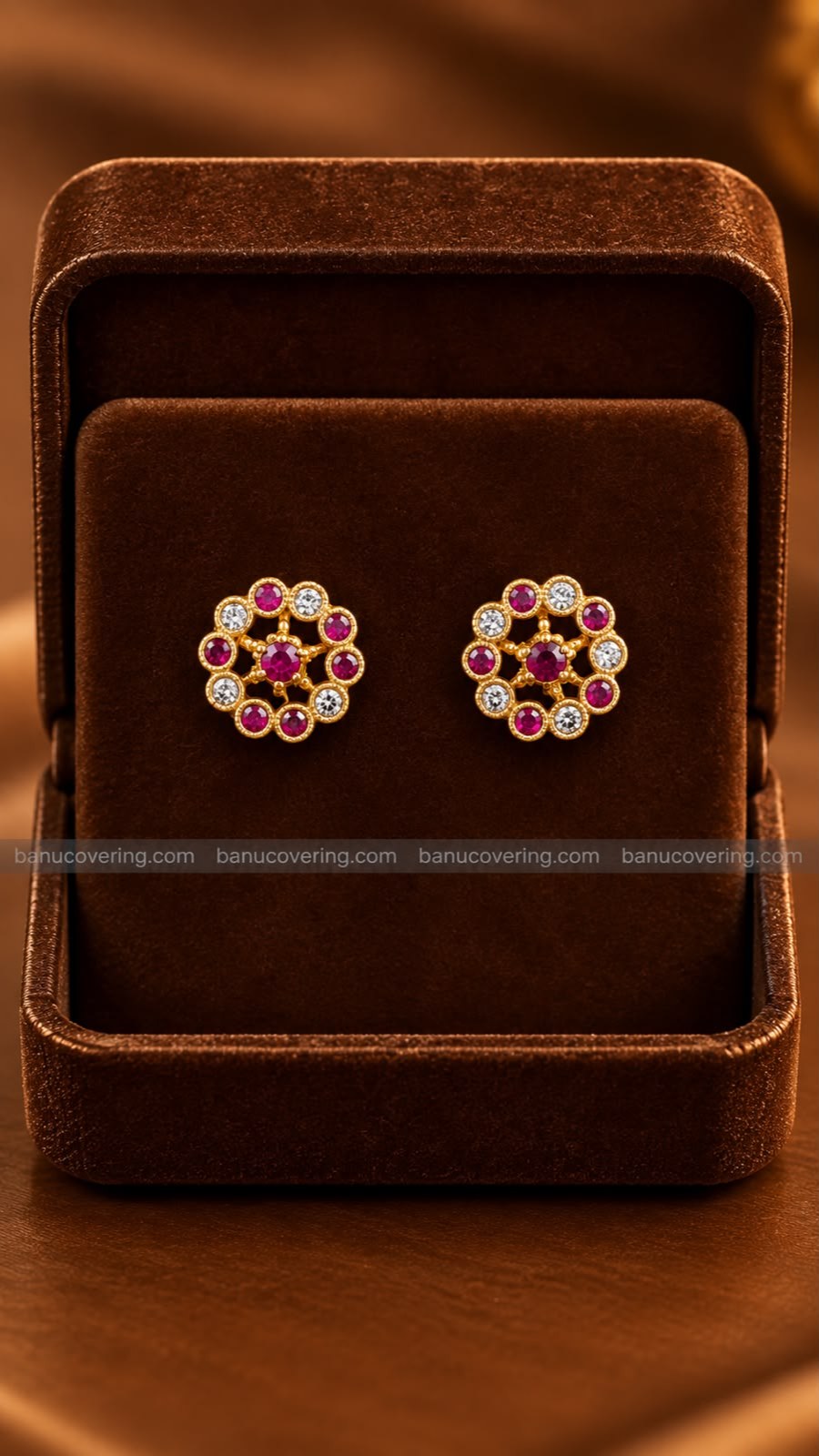 WHITE AND PINK STONE STUD 2
