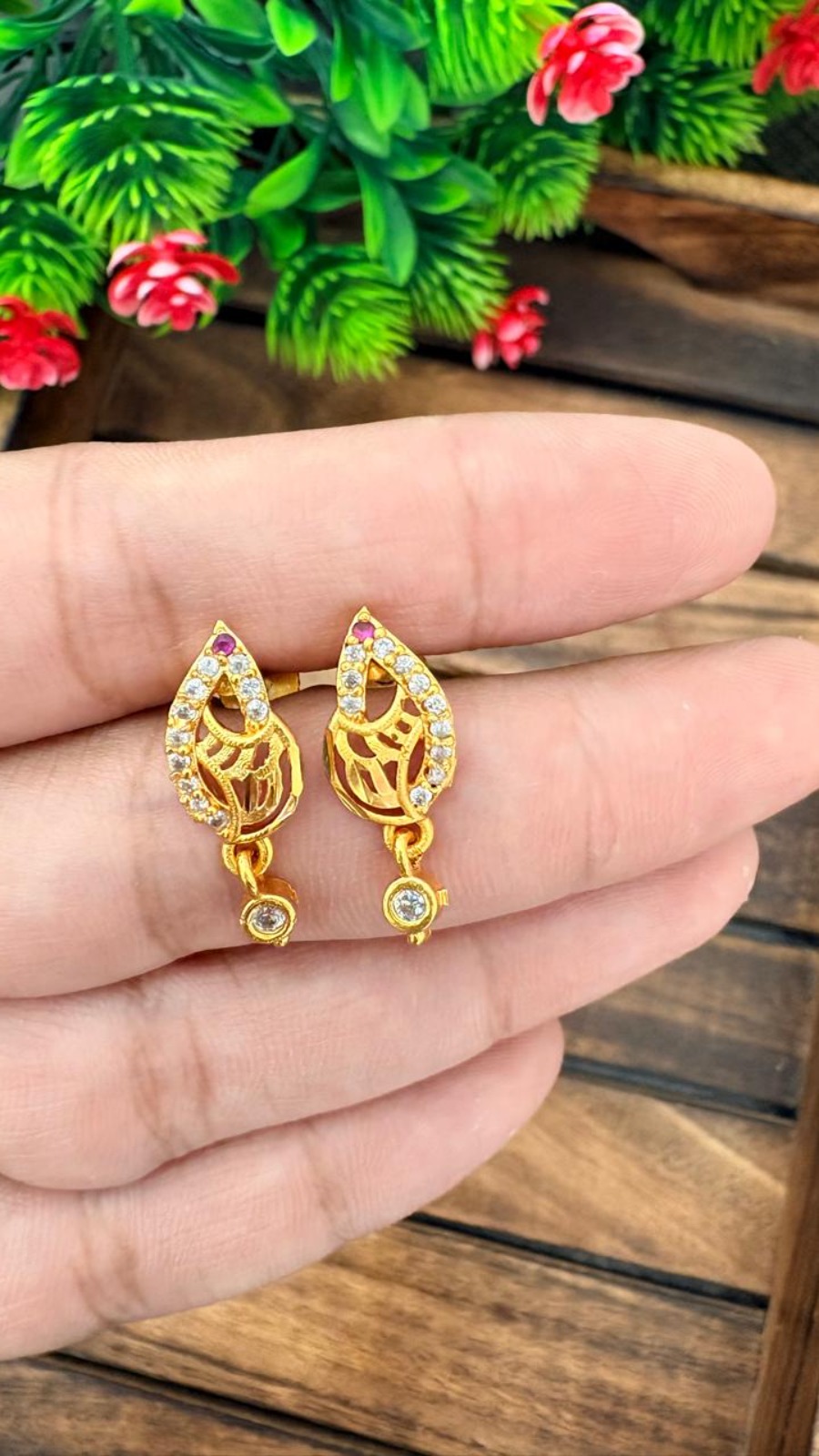 Stud- Pink stone- OG-109 1