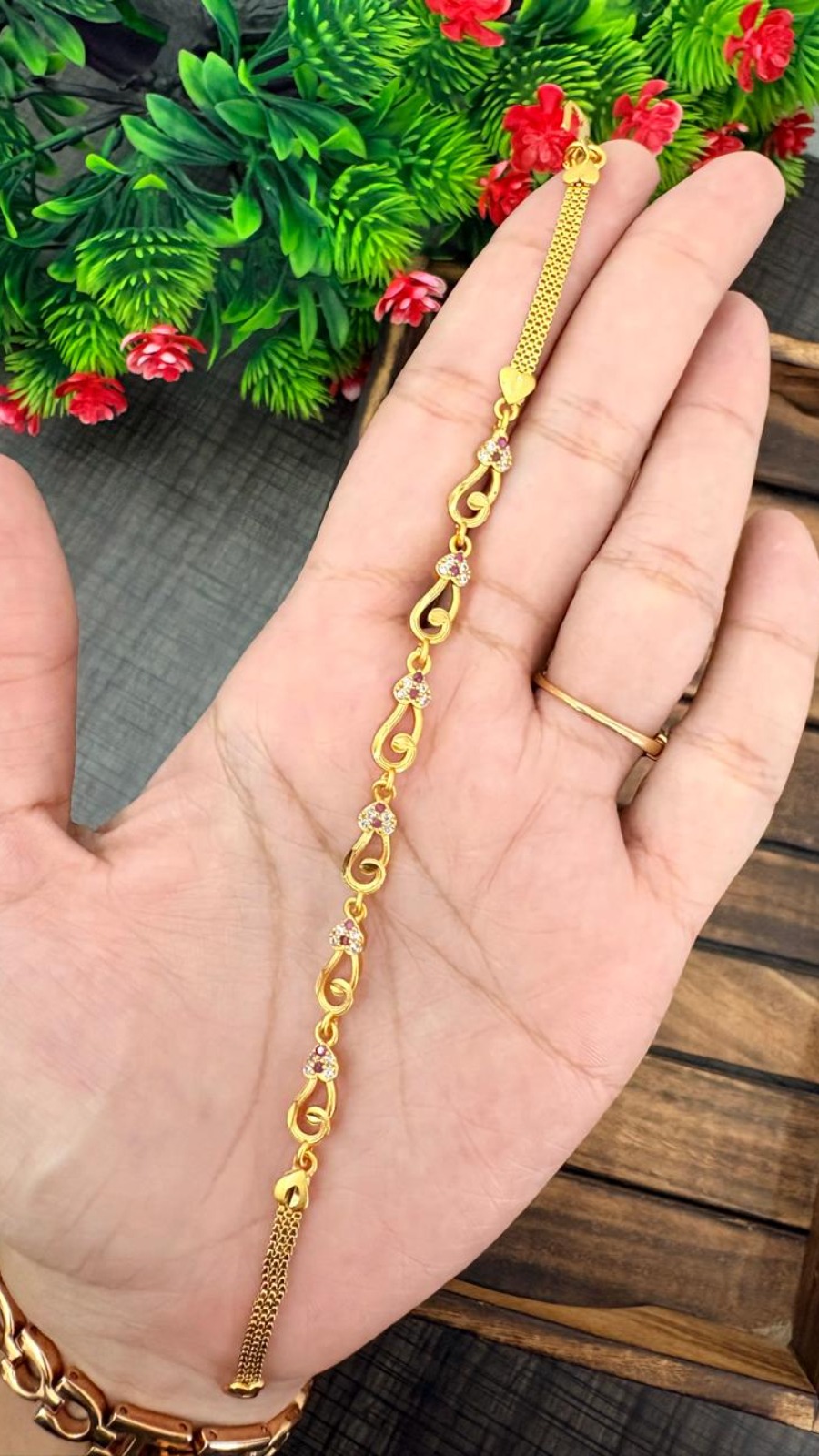 LOVE LOOP BRACELET-PINK STONE 1