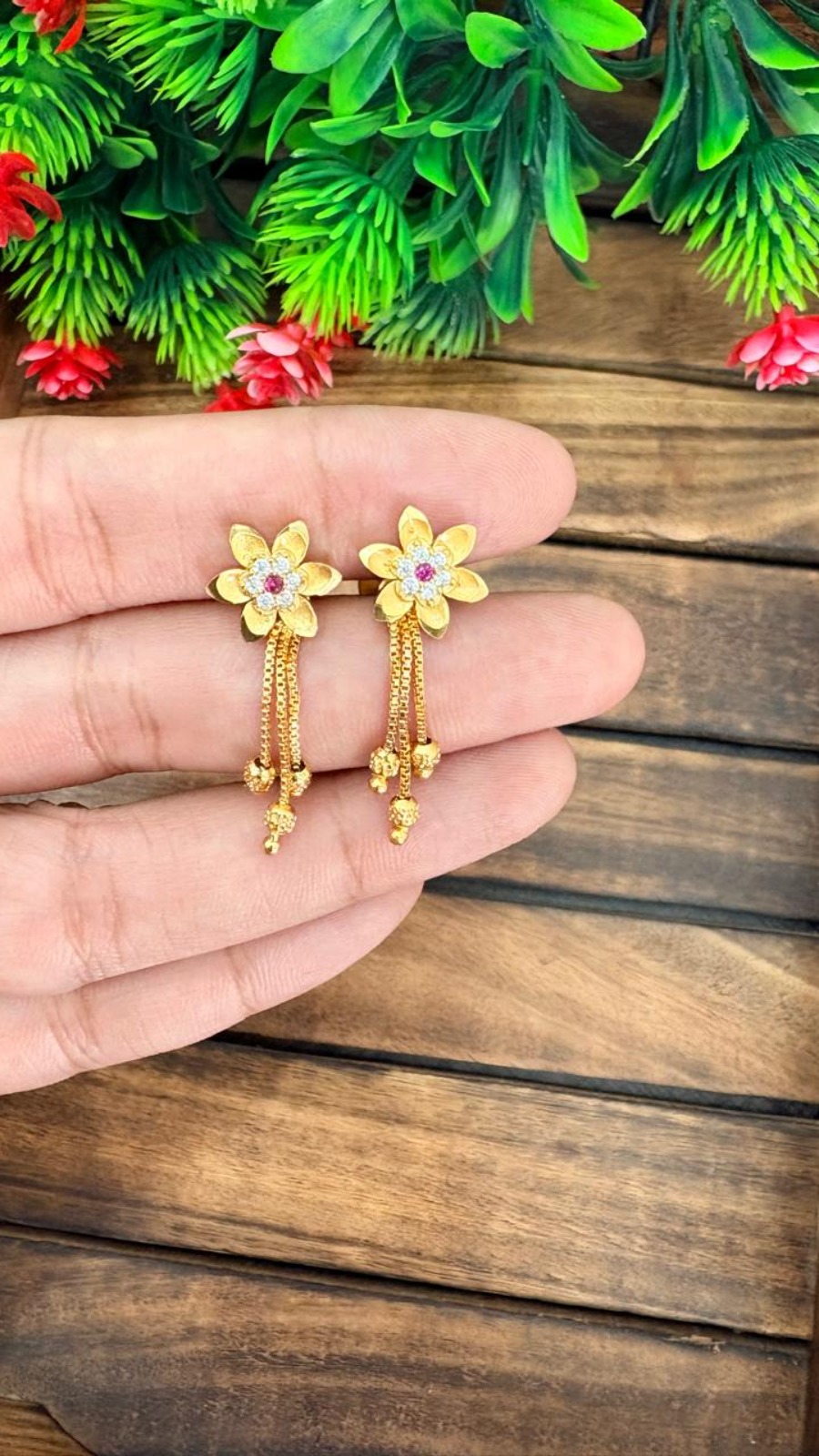 Chain stud- Pink Stone-OG-23 1