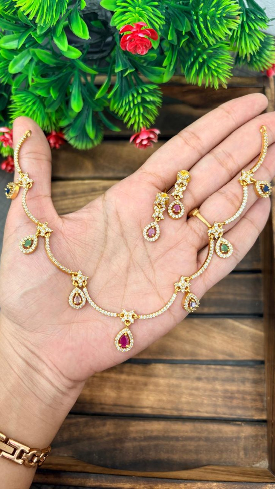 CRYSTAL DROP CHARM NECKLACE 1