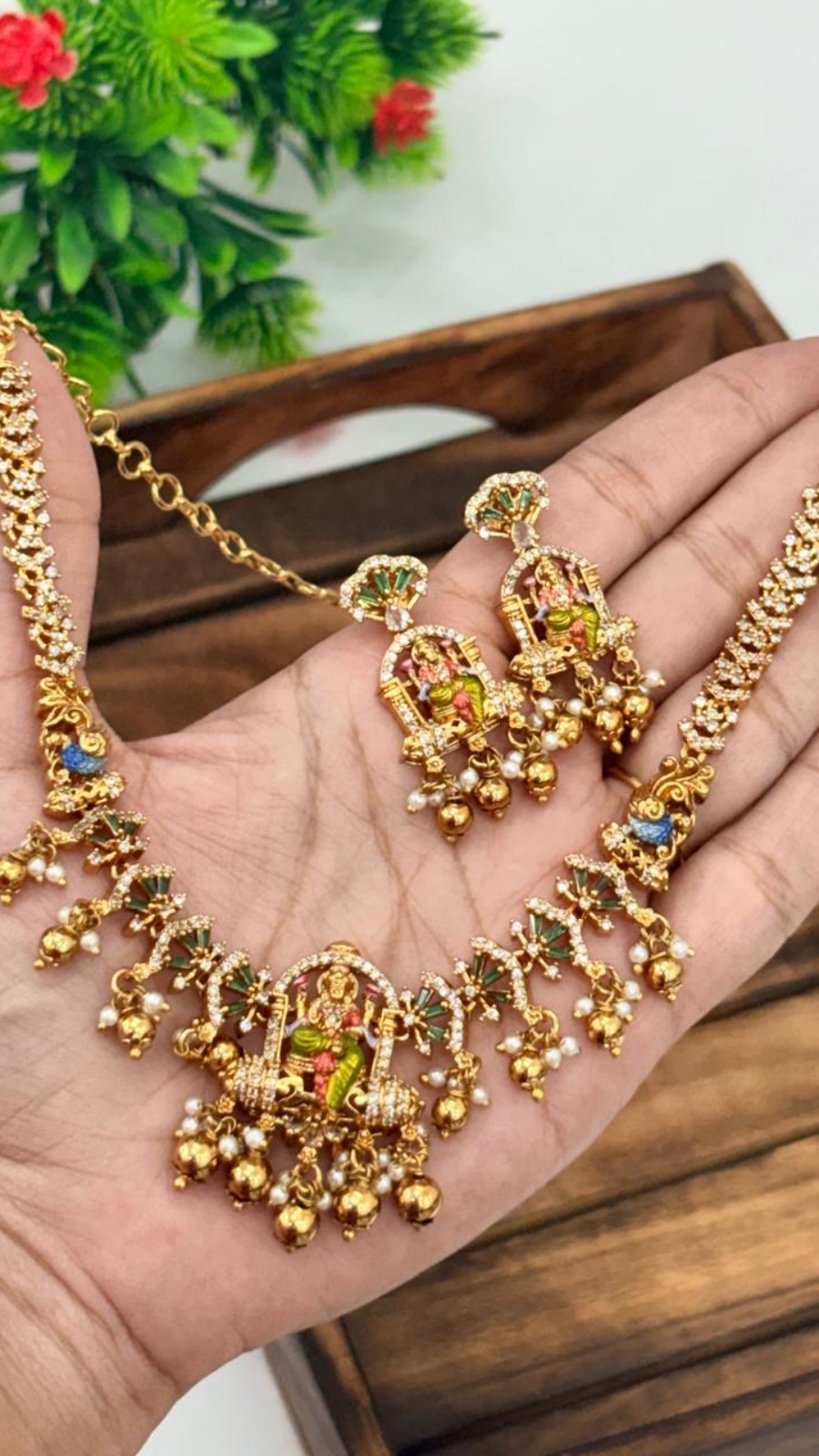 Lakshmi Peacock Temple Neckset
