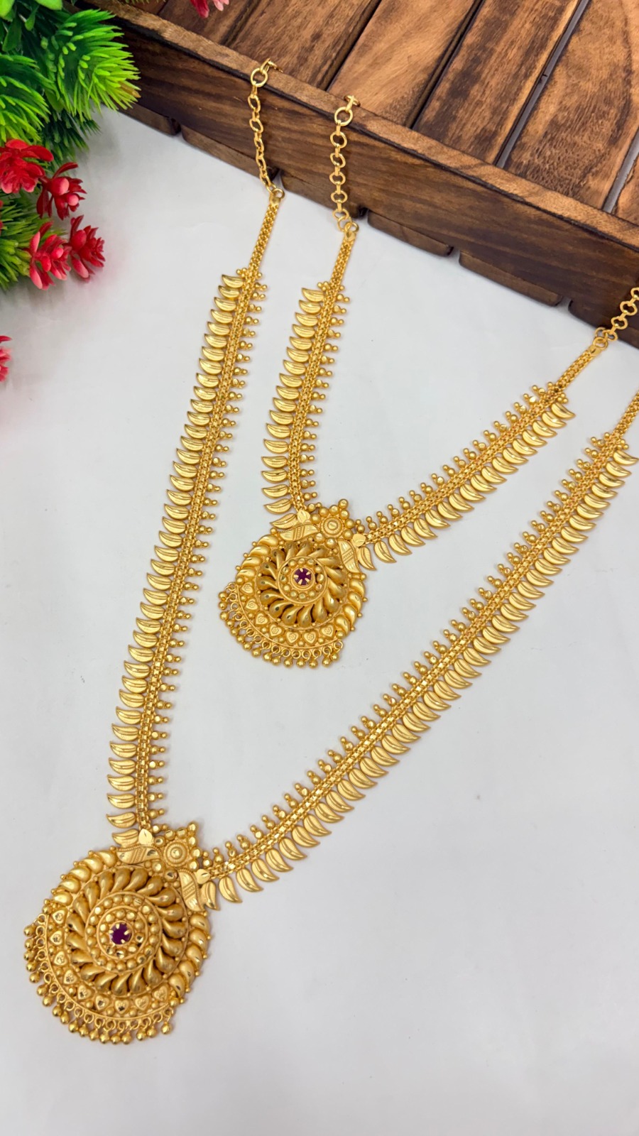 Divine Lotus Temple Necklace Set