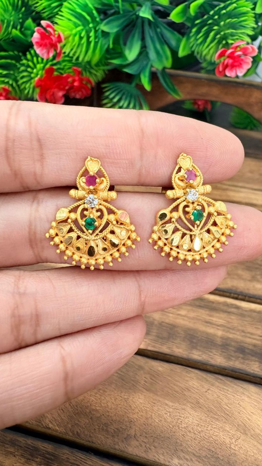 Stud Pink Green Stone-OG-64 1