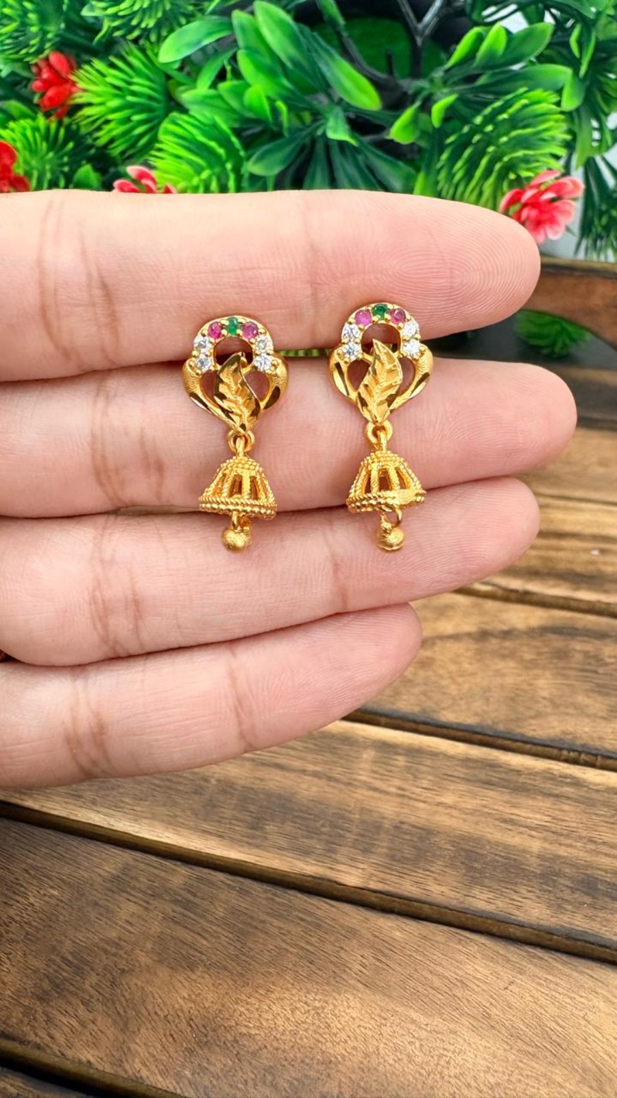 Stud Pink&Green Stone- OG-66 1