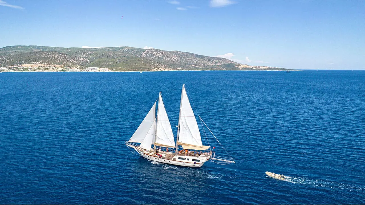 Castiel sailing in Bodrum