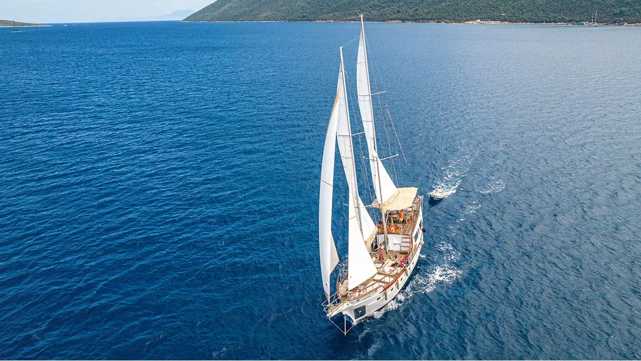 Castiel sailing in Bodrum