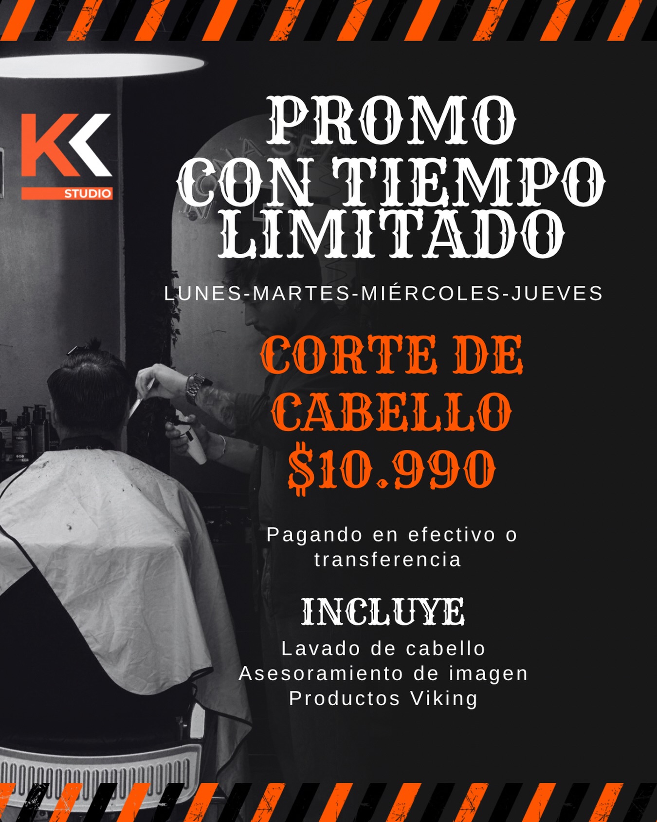 PROMOCIÓN ESPECIAL POR TIEMPO LIMITADO 🚨

En Kronnos Studio queremos que vivas una experiencia única 🔥✂️

💈 Corte de cabello por solo $10.990
💸 Pagando en efectivo o transferencia

Incluye:
• Lavado de cabello
• Asesoramiento de imagen
• Productos Viking

📅 Disponible lunes, martes, miércoles y jueves

Renueva tu look, sube tu nivel y ven a vivir la experiencia Kronnos 🔥

#KronnosStudio #Barberia #Limache #Peñablanca #PromoEspecial en Kronnos Studio Peñablanca, Villa Alemana