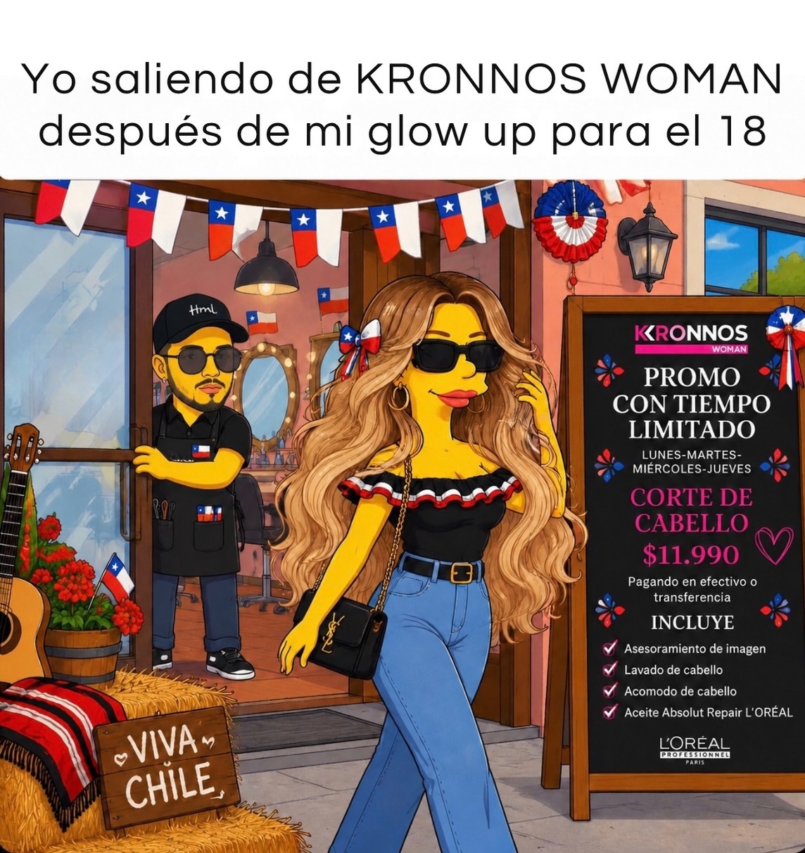 ✨ Yo saliendo de KRONNOS WOMAN después de mi glow up para el 18 🇨🇱✨

Porque un buen look también es parte de la celebración💖✨
Agenda tu cambio y luce increíble estas fiestas con nuestros servicios profesionales.

📲 Reserva tu hora y vive tu propio glow up ✨

#KronnosWoman #GlowUp18 #FiestasPatrias #Chile #CorteDeCabello en Kronnos Woman, Limache