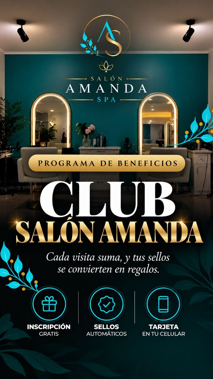 ✨ ¡LLEGÓ UNA NUEVA EXPERIENCIA A SALÓN AMANDA SPA! ✨

💎 Queremos premiar tu preferencia y hacer que cada visita tenga aún más beneficios. Por eso, lanzamos nuestro nuevo sistema de AGENDA ONLINE + CLUB SALÓN AMANDA. 🖤💚

🌟 ¿Qué novedades tenemos para ti?

📲 Agenda online: reserva tu hora de forma fácil y cómoda, eligiendo el servicio y profesional que prefieras.

🎁 Club Salón Amanda: por cada $1.000 que pagues, acumulas 1 sello para canjear por increíbles premios y servicios de belleza.

👑 Sube de nivel: alcanza los niveles Silver, Gold y Platinum y disfruta de beneficios exclusivos, incluyendo descuentos en productos.

💖 Tu fidelidad tiene recompensa. Cada visita cuenta y queremos agradecerte por ser parte de nuestra comunidad.

🆓 ¡Inscribirte es GRATIS!

📅 Agenda tu próxima visita y únete al club.
🔗 Reserva aquí: https://salonamanda.synaptechspa.cl

📲 Encuentra el enlace en nuestra biografía.

Salón Amanda Spa
✨ Tu belleza merece una experiencia única. ✨ en Salón Amanda, Pudahuel