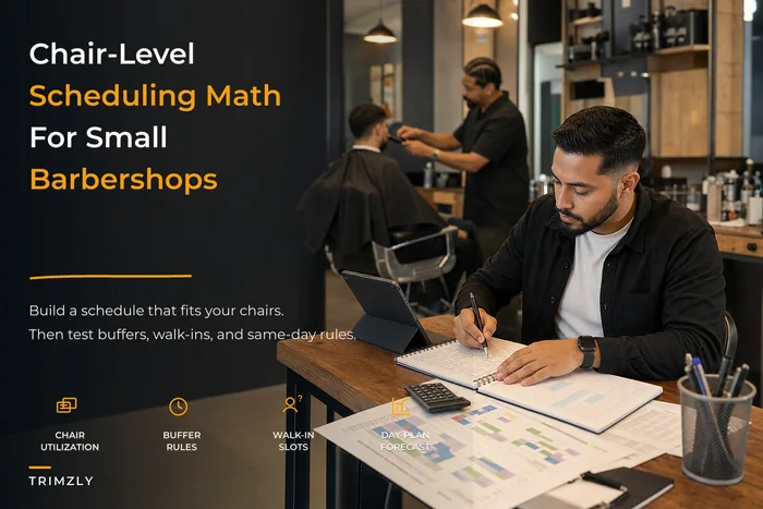A chair‑level scheduling framework with sample day plans for small barbershops