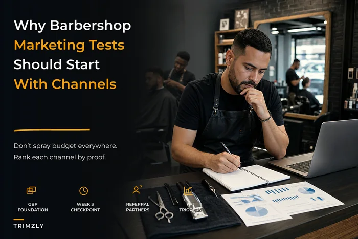 A channel-priority local marketing system for barbershops (12‑week test roadmap)