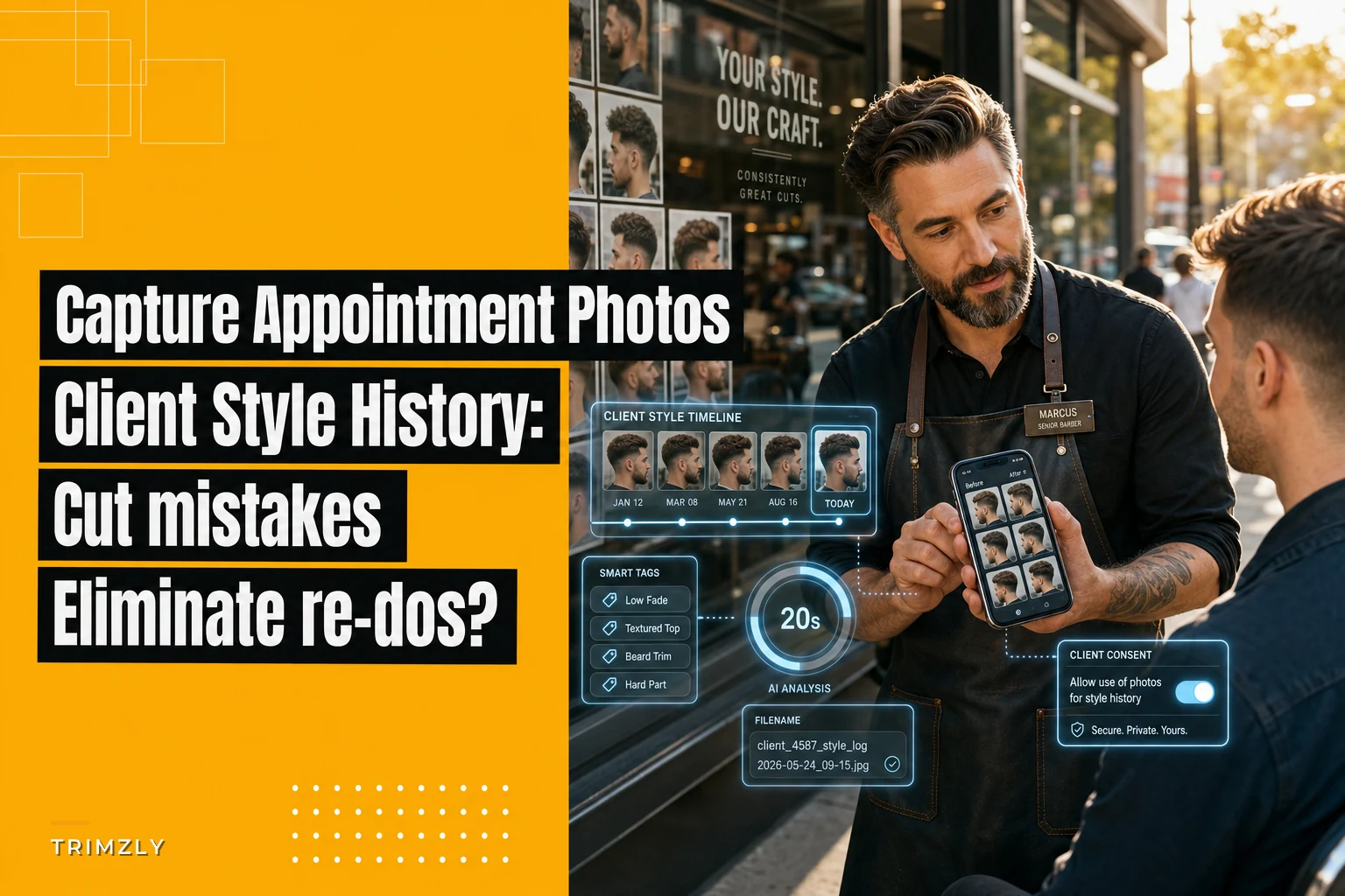 Capture appointment photos and client style history to cut mistakes and re-dos