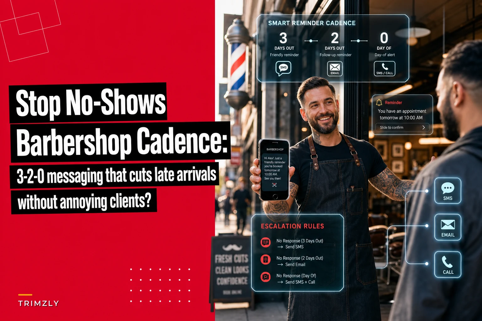Stop no-shows: a barbershop messaging cadence that actually cuts late arrivals